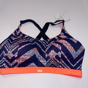 Victoria’s Secret VSX Sport Orange and Blue Sports Bra 36D New